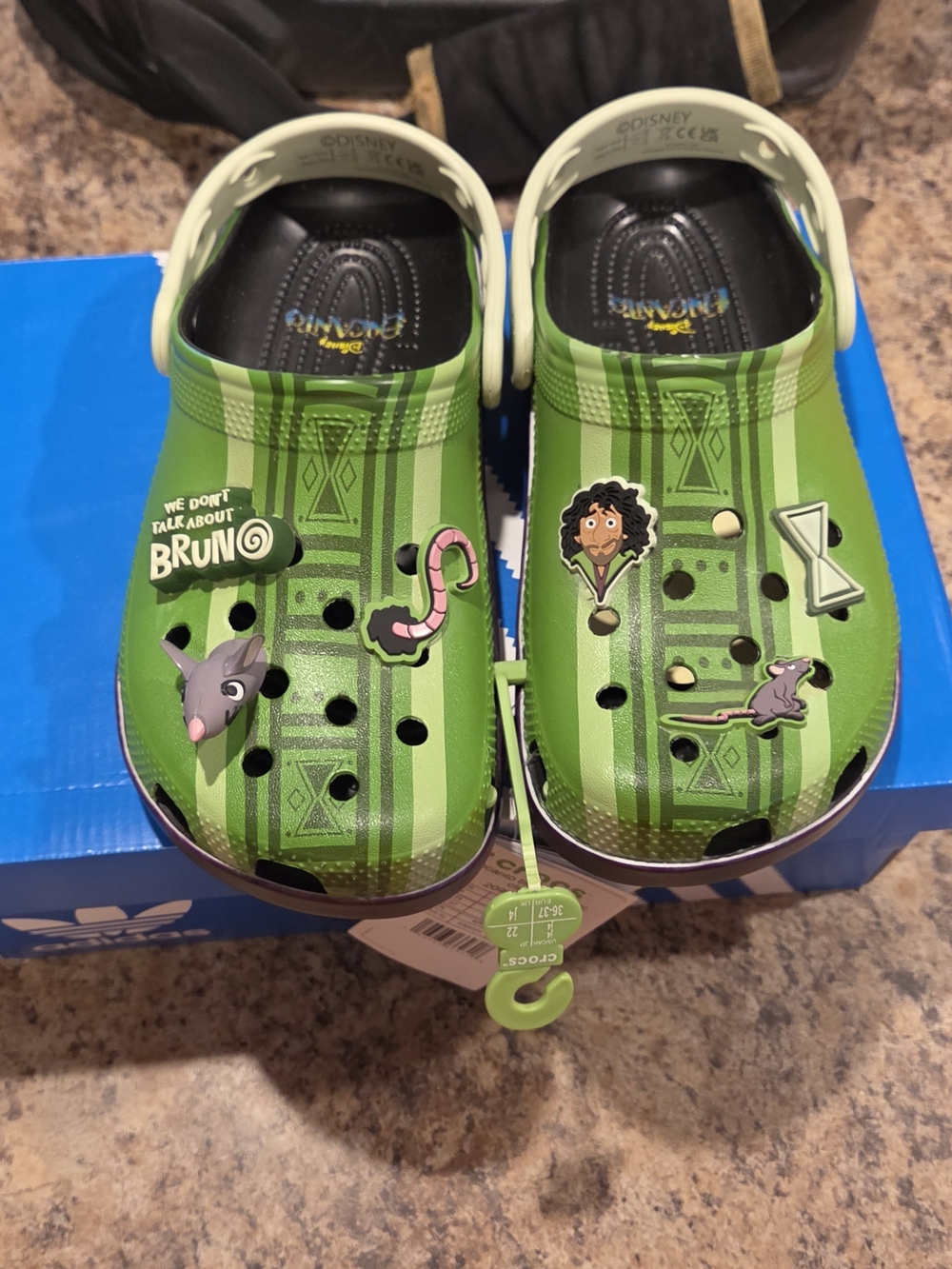 CROCS Kids Green ENCANTO Bruno-Themed Clogs with Character Jibbitz